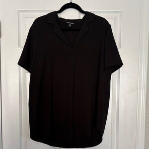 Hilary Radley Black Casual Button Down Shirt